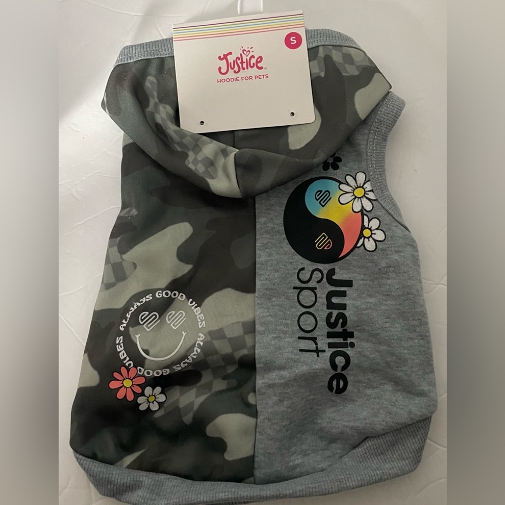 Justice Camo Hoodie for Pets Size S New